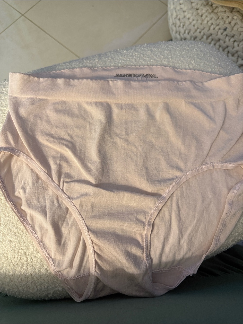 High-Waist Cotton Briefs in Pale, Light Pink, XL